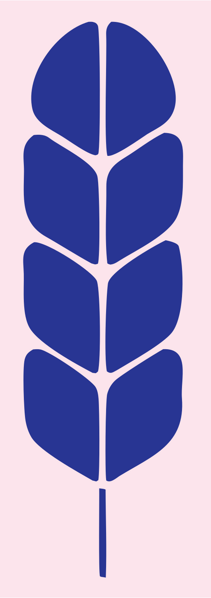 Bold Wheat Stalk Emblem #fce4ec/#283593
