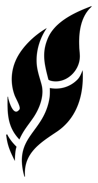 Bold Feather Quill Mark #ffffff/#000000