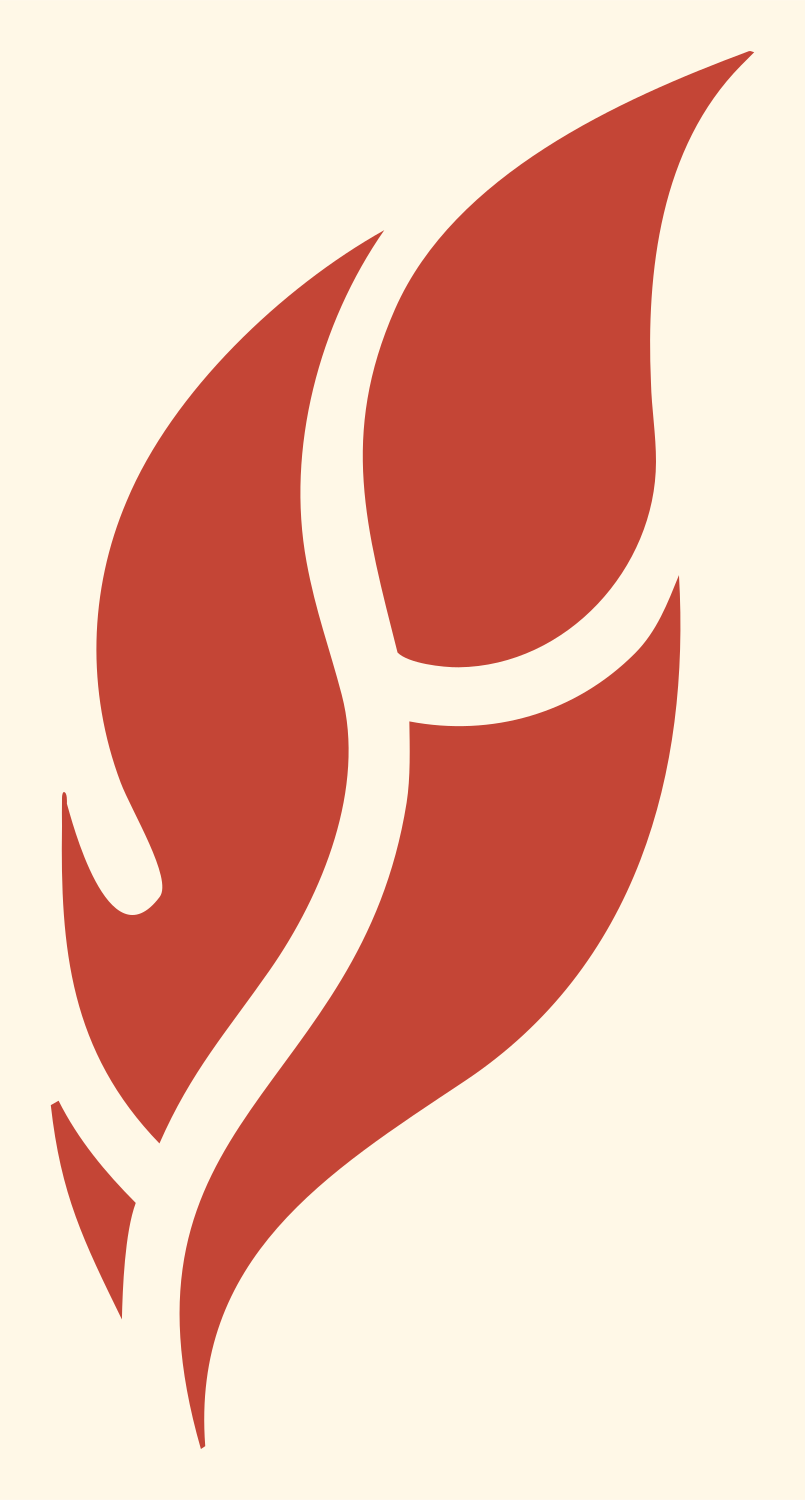 Bold Feather Quill Mark #fff8e7/#c44536