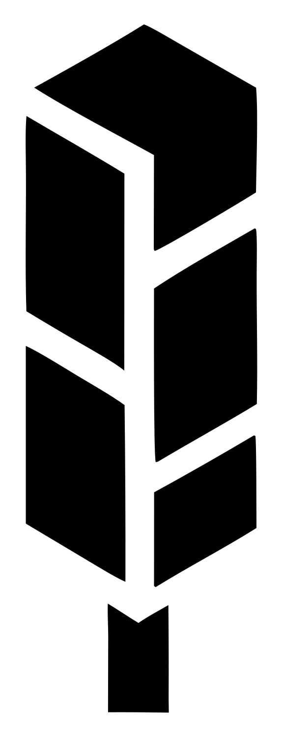 Geometric Feather Block Logo #ffffff/#000000