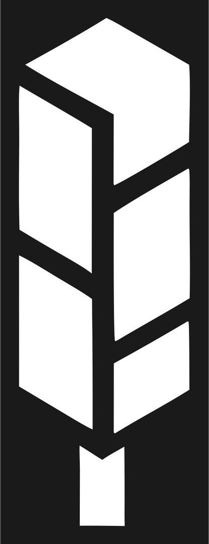 Geometric Feather Block Logo #1a1a1a/#ffffff