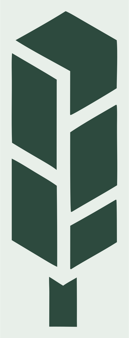 Geometric Feather Block Logo #e8efe9/#2d4a3e
