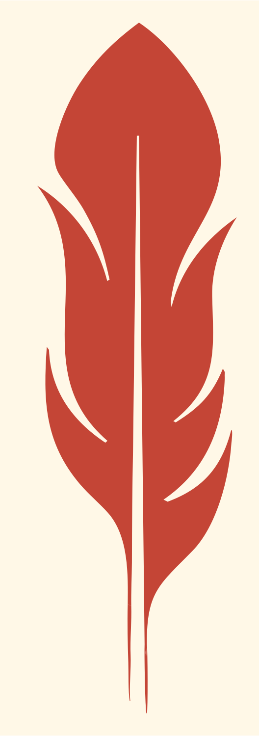 Bold Feather Plume Icon #fff8e7/#c44536