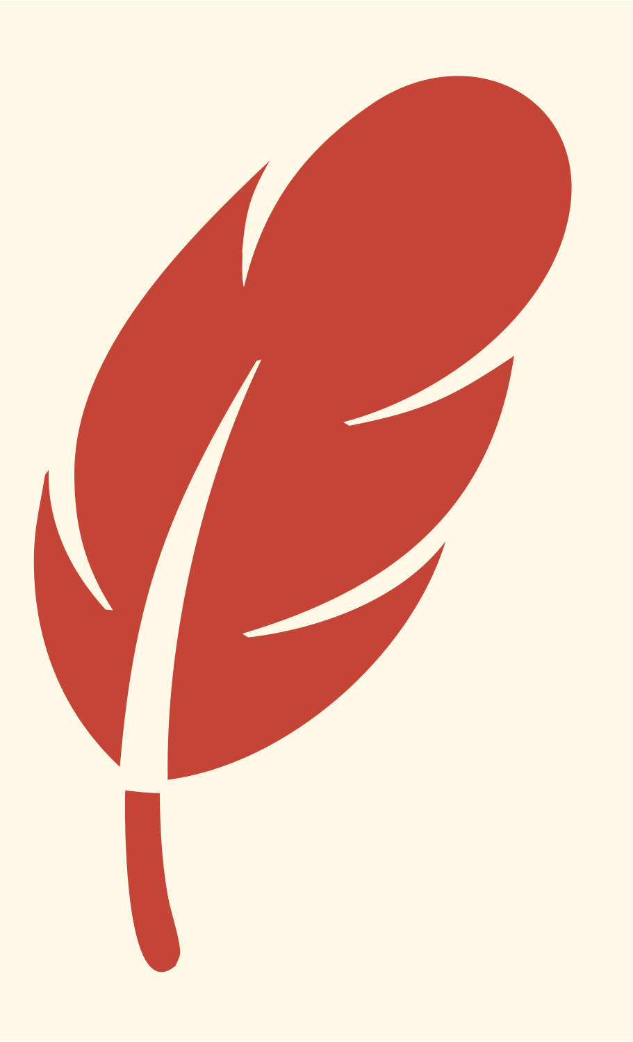 Bold Feather Crest #fff8e7/#c44536