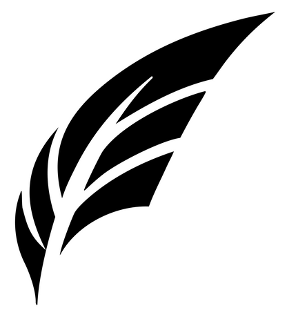 Bold Feather Silhouette Badge #ffffff/#000000