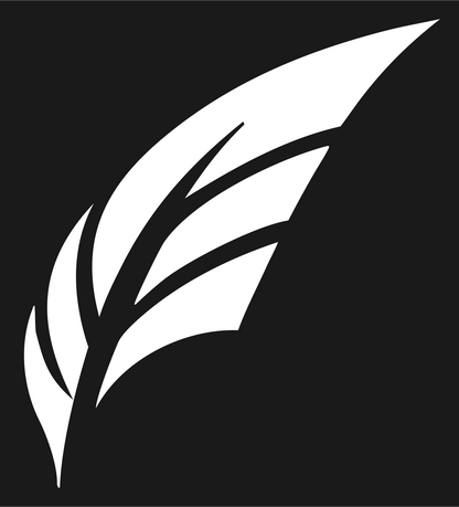 Bold Feather Silhouette Badge #1a1a1a/#ffffff