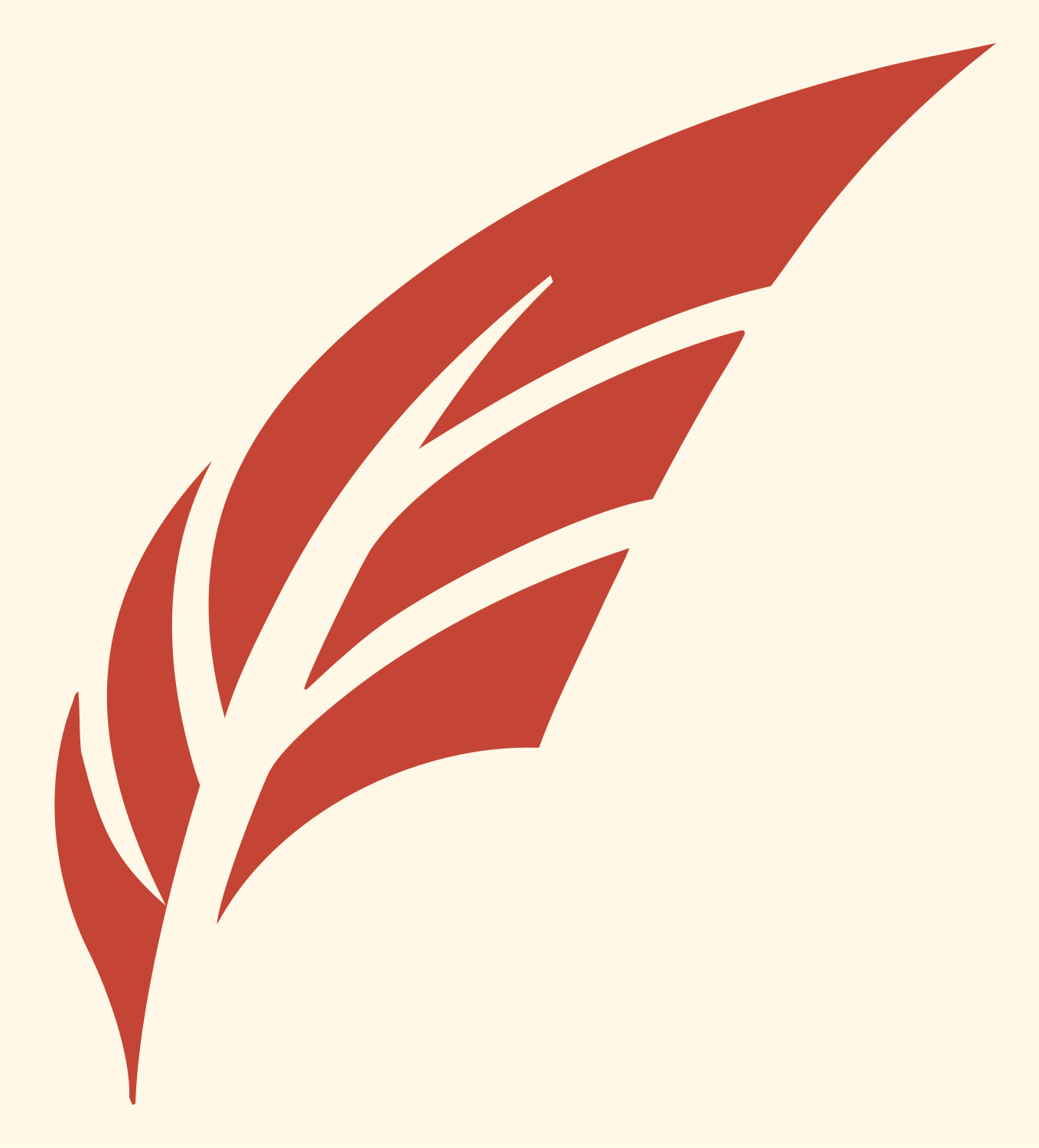 Bold Feather Silhouette Badge #fff8e7/#c44536