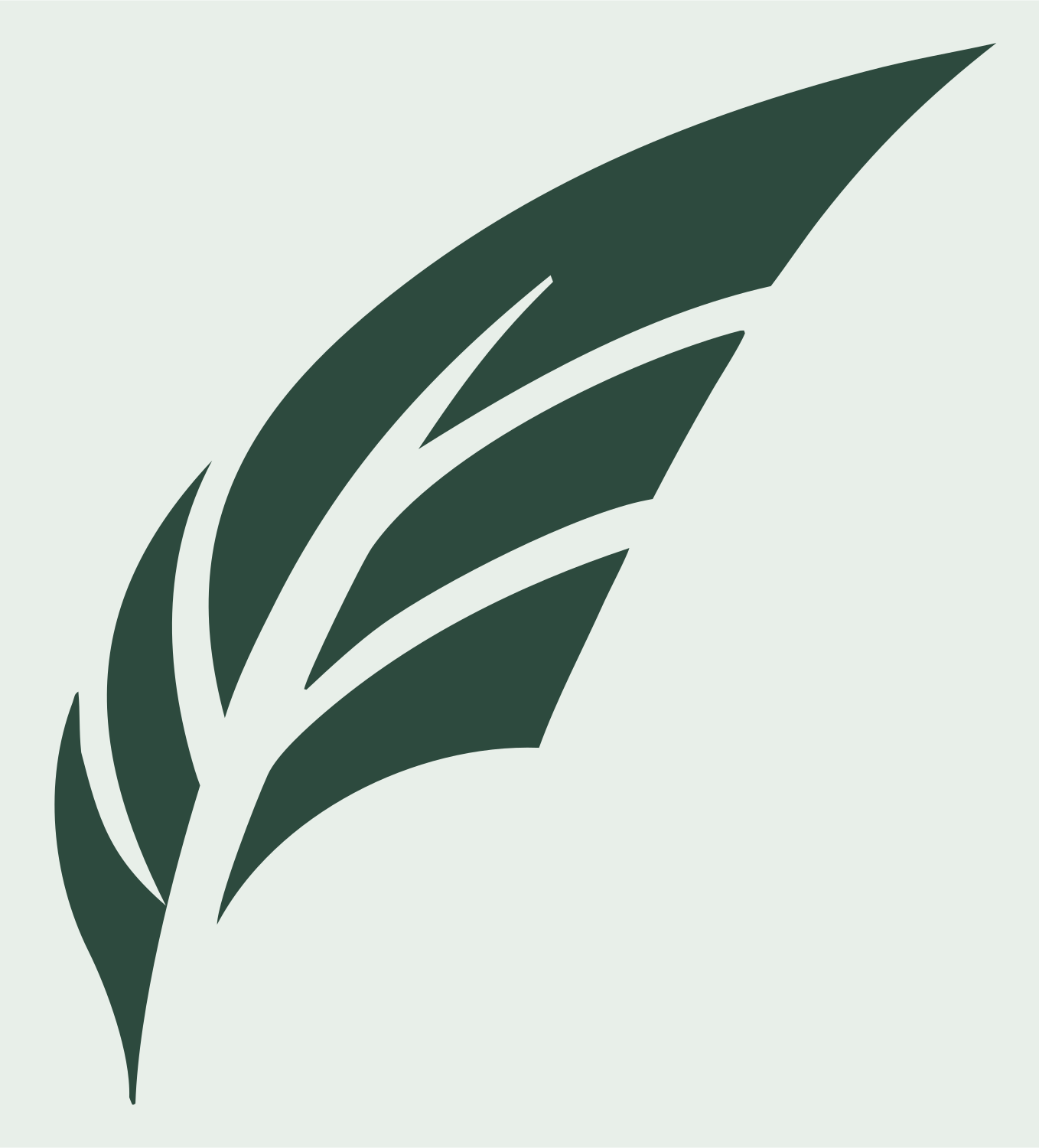 Bold Feather Silhouette Badge #e8efe9/#2d4a3e