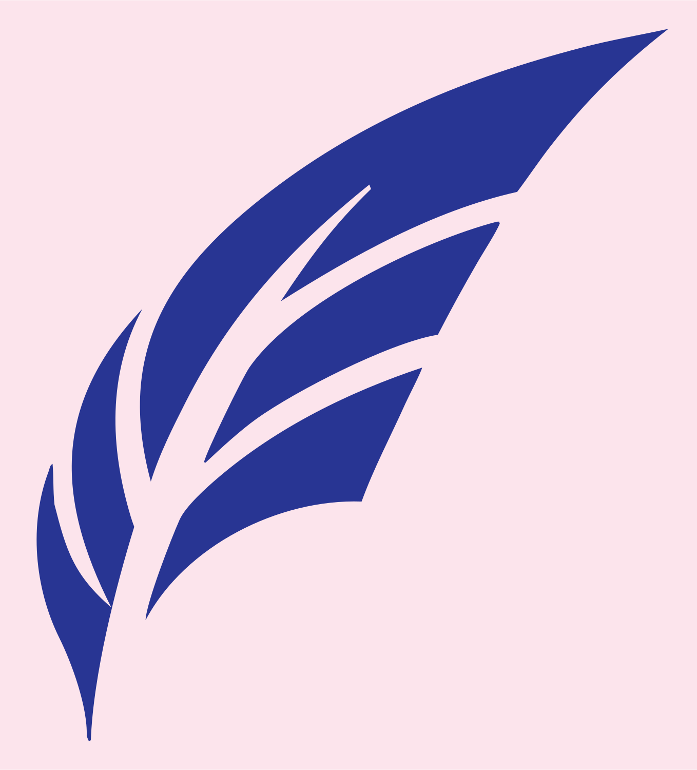Bold Feather Silhouette Badge #fce4ec/#283593