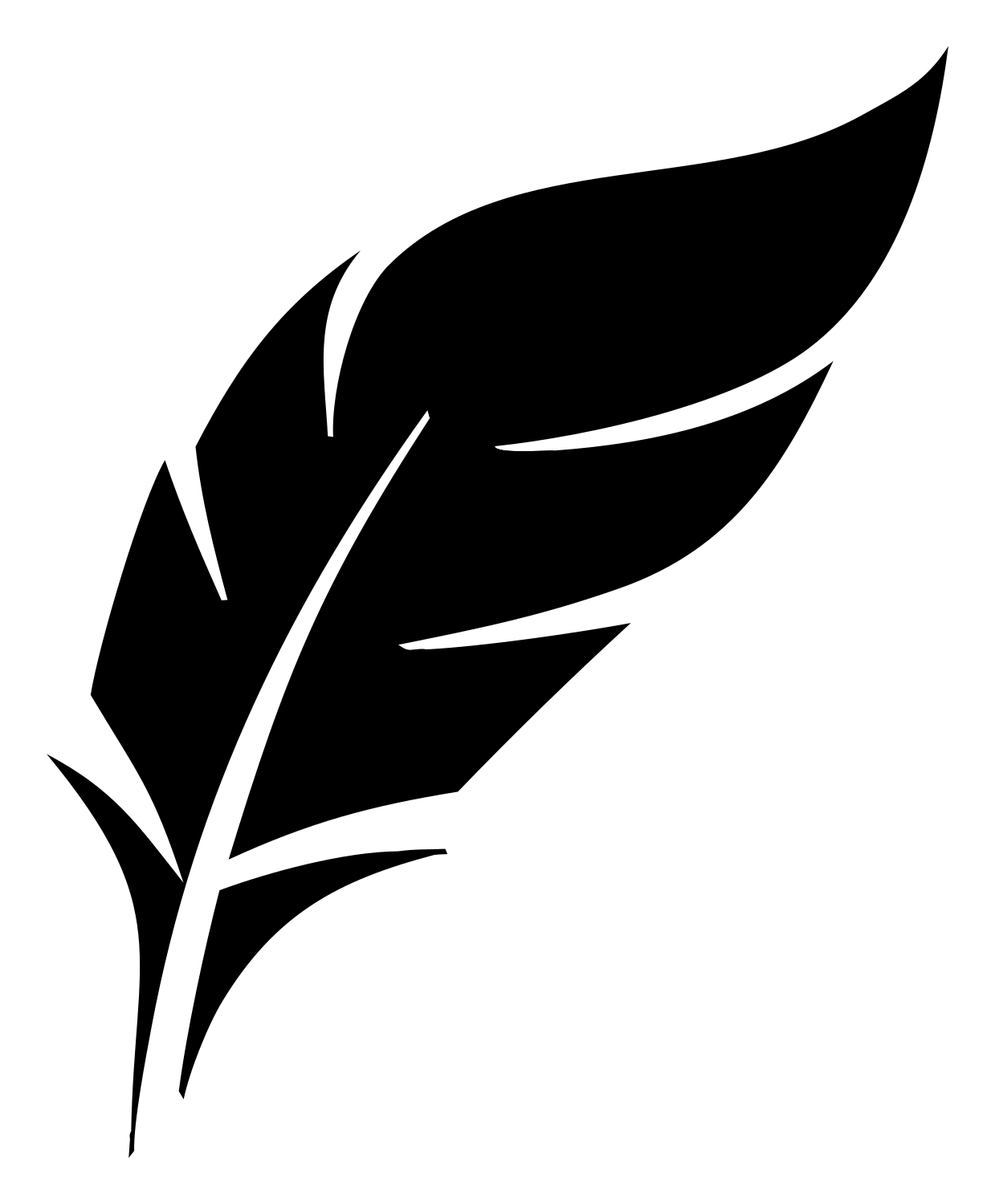 Bold Feather Quill Badge #ffffff/#000000