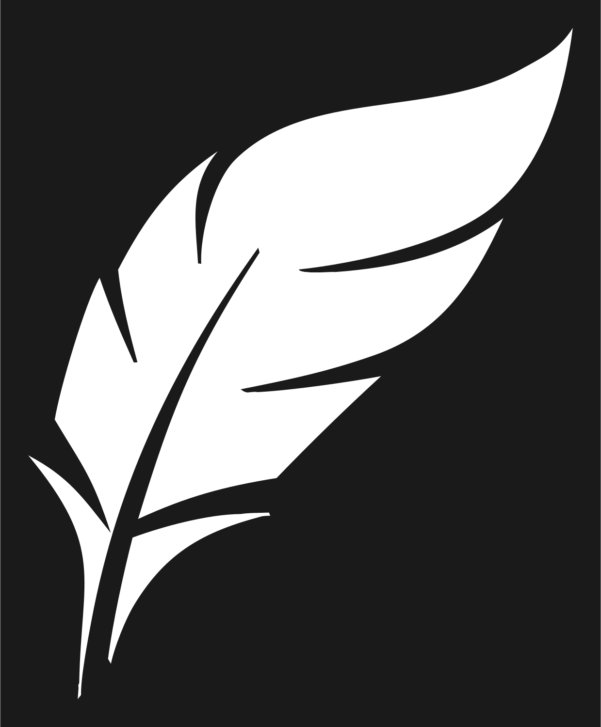 Bold Feather Quill Badge #1a1a1a/#ffffff