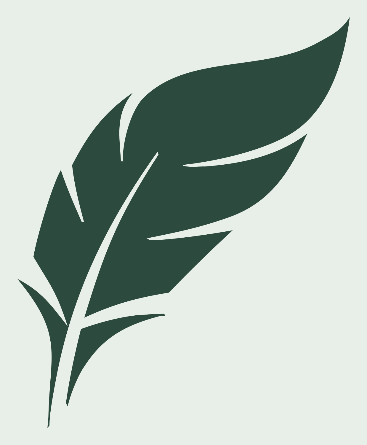 Bold Feather Quill Badge #e8efe9/#2d4a3e