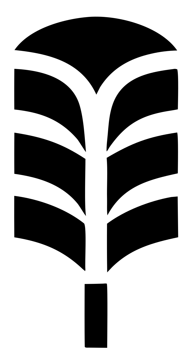 Bold Palm Feather Mark #ffffff/#000000