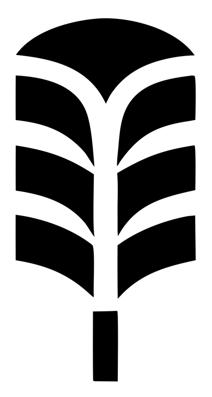 Bold Palm Feather Mark #ffffff/#000000