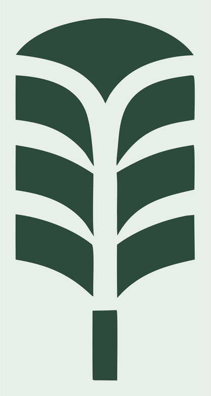 Bold Palm Feather Mark #e8efe9/#2d4a3e