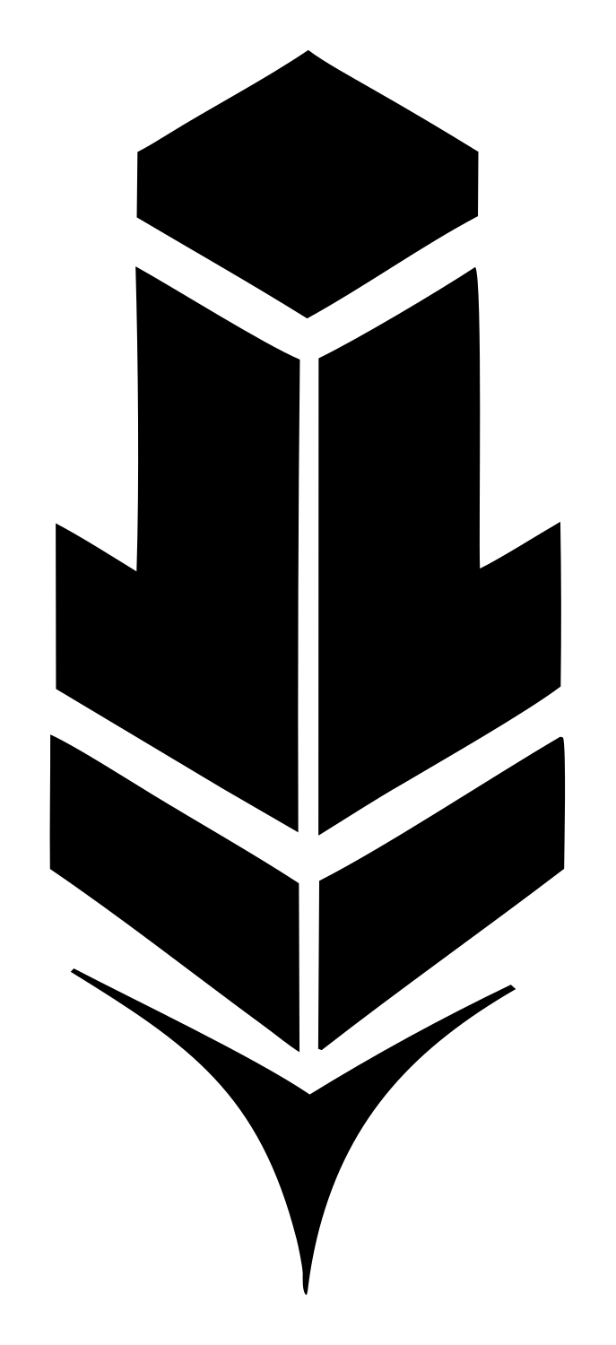 Geometric Feather Segment Badge #ffffff/#000000
