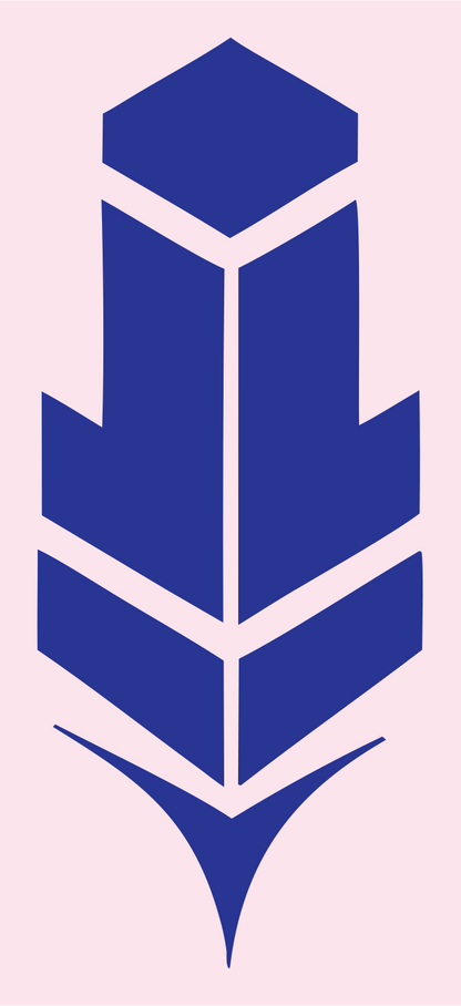 Geometric Feather Segment Badge #fce4ec/#283593