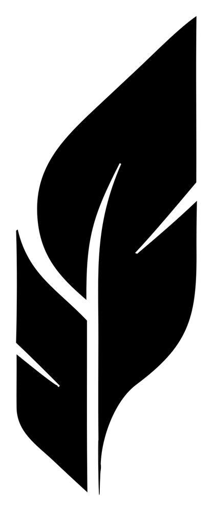 Layered Feather Split Logo #ffffff/#000000