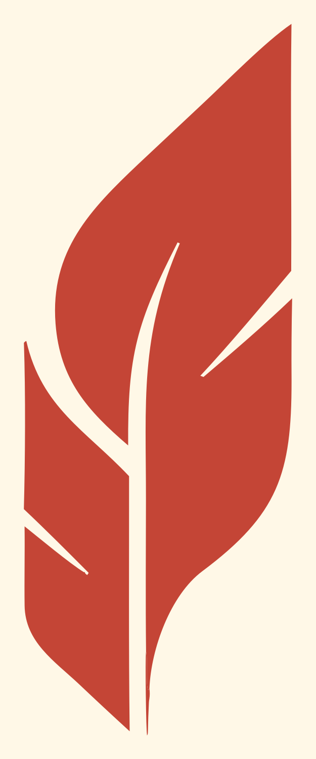 Layered Feather Split Logo #fff8e7/#c44536