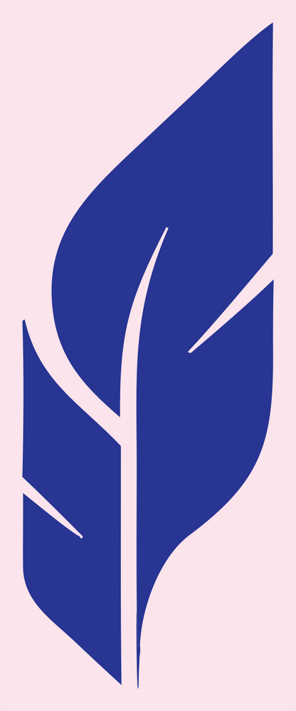 Layered Feather Split Logo #fce4ec/#283593