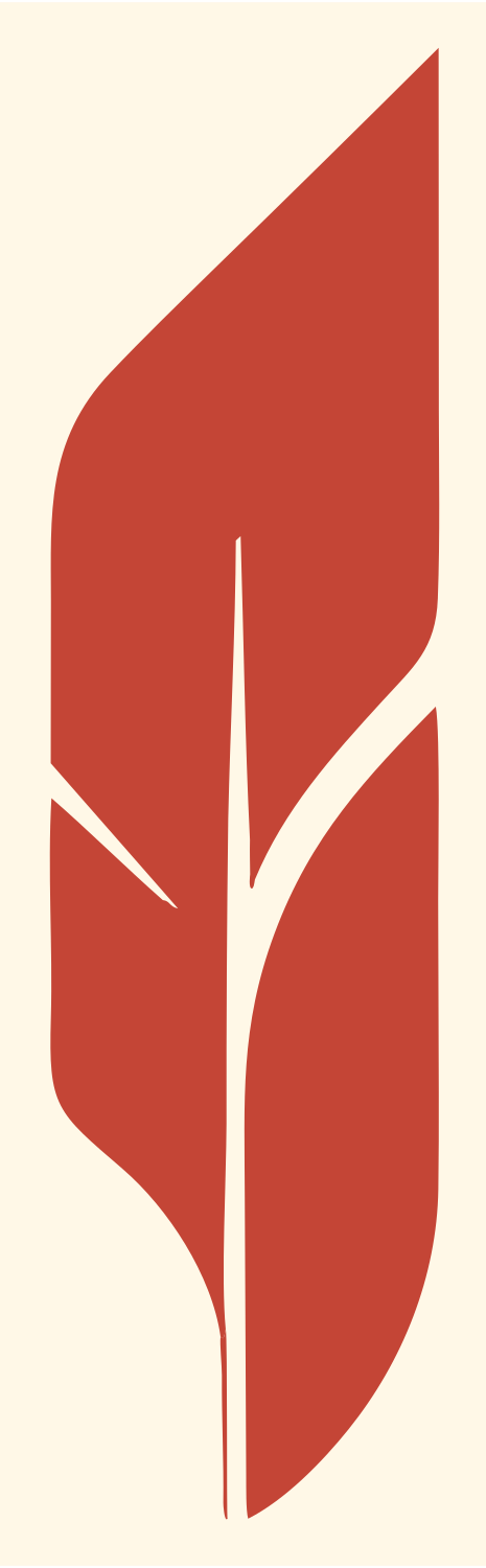 Solid Feather Quill Crest #fff8e7/#c44536