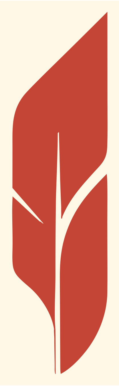 Solid Feather Quill Crest #fff8e7/#c44536