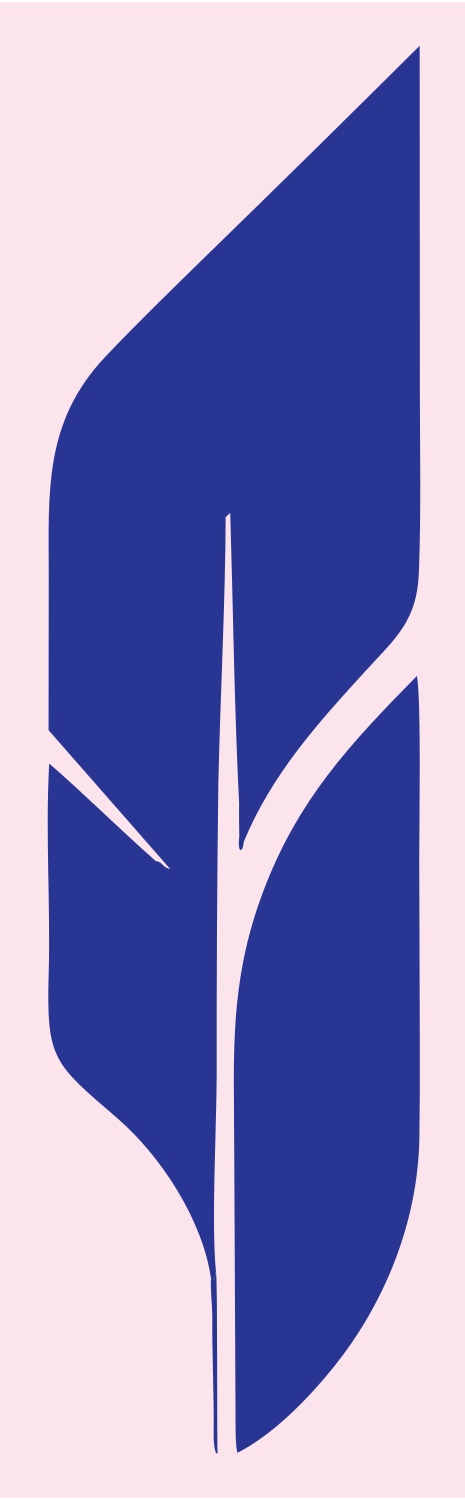 Solid Feather Quill Crest #fce4ec/#283593