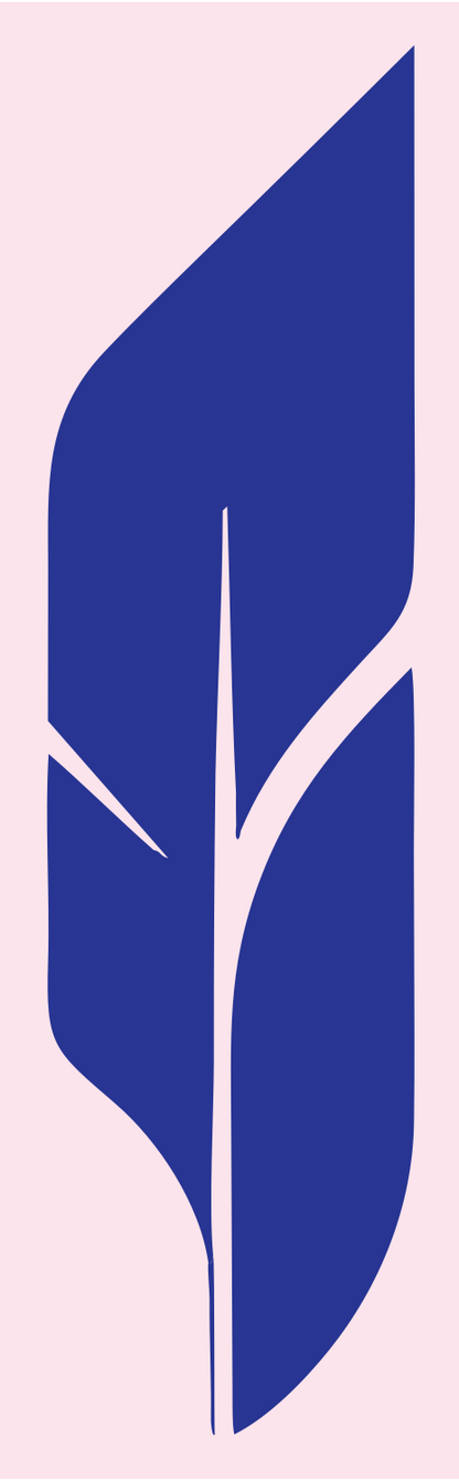 Solid Feather Quill Crest #fce4ec/#283593