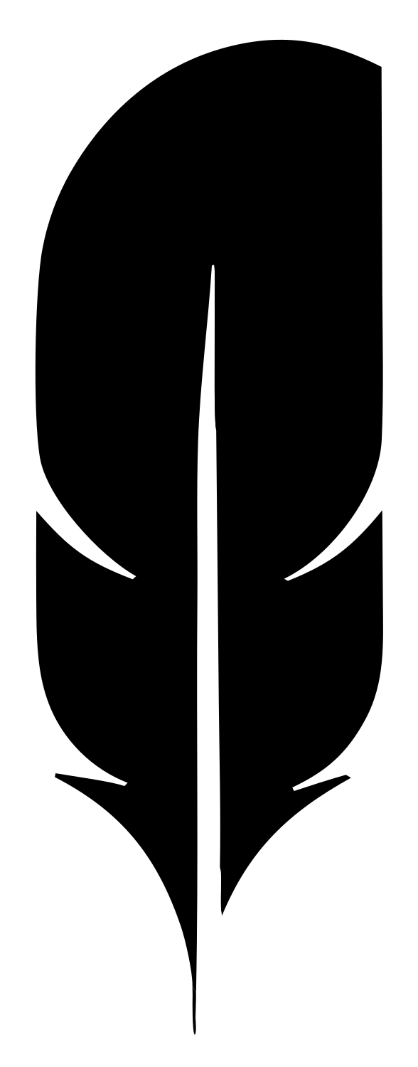 Minimal Feather Silhouette Mark #ffffff/#000000