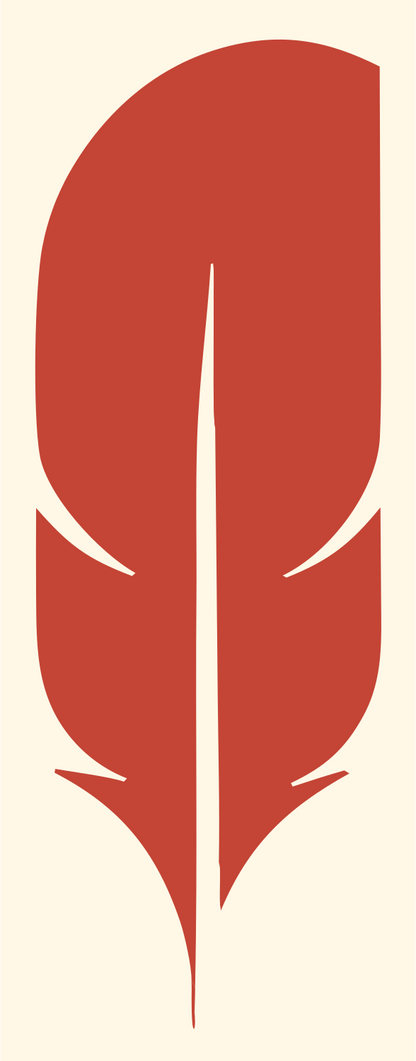 Minimal Feather Silhouette Mark #fff8e7/#c44536