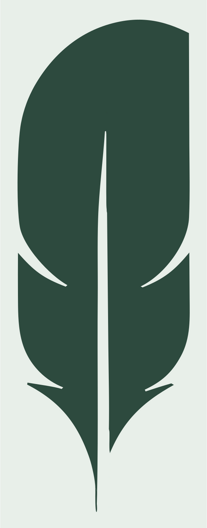 Minimal Feather Silhouette Mark #e8efe9/#2d4a3e