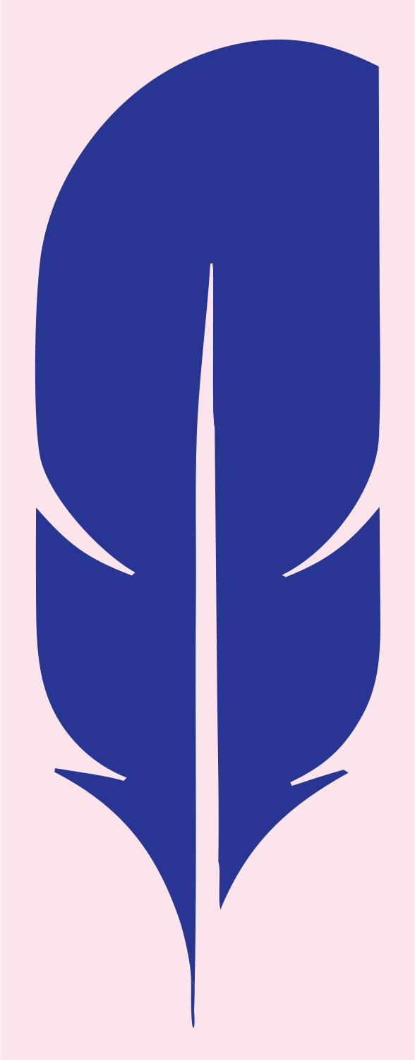 Minimal Feather Silhouette Mark #fce4ec/#283593