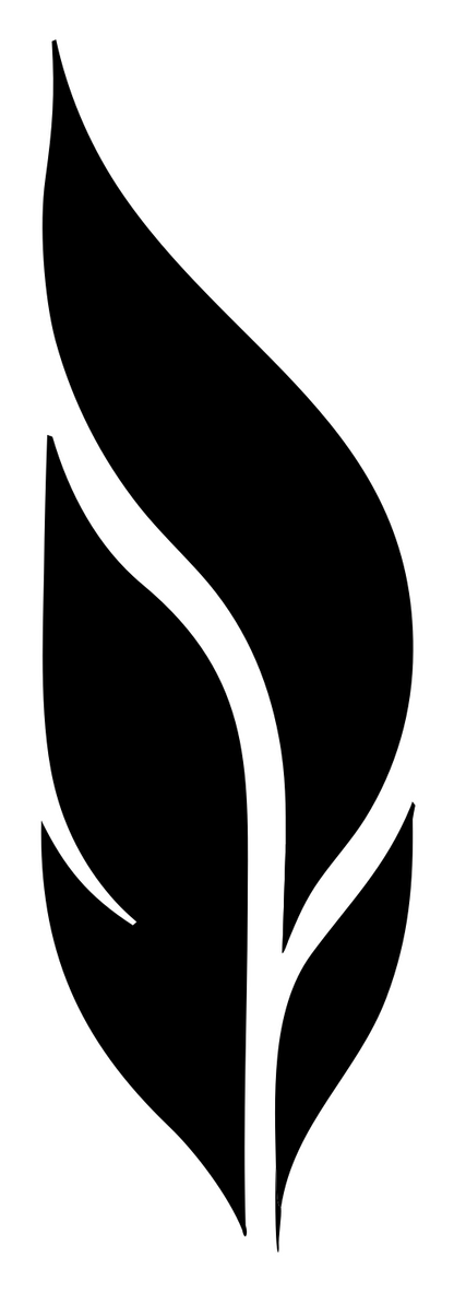 Negative Space Feather Split Mark #ffffff/#000000