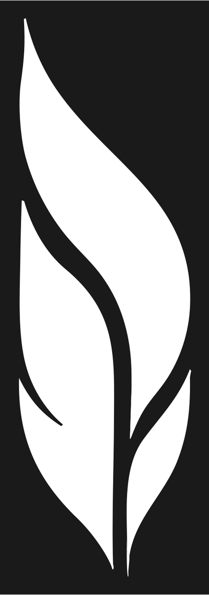 Negative Space Feather Split Mark #1a1a1a/#ffffff
