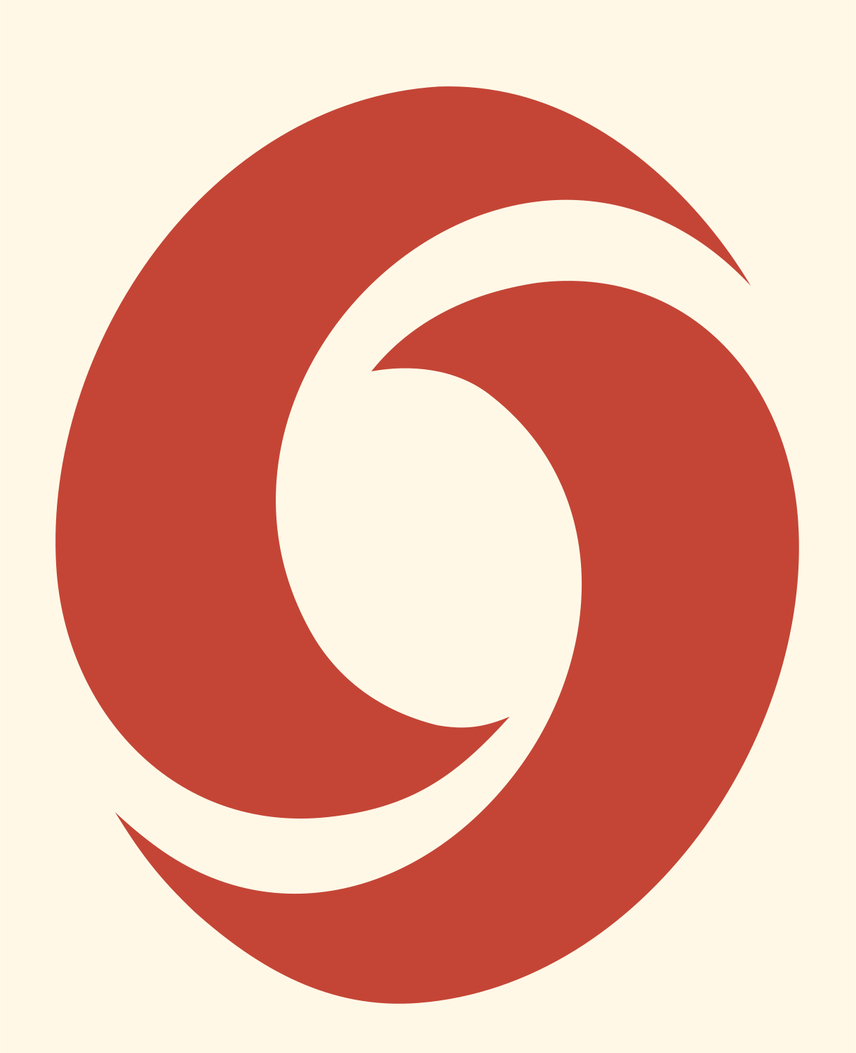 Spiral Feather Vortex Mark #fff8e7/#c44536