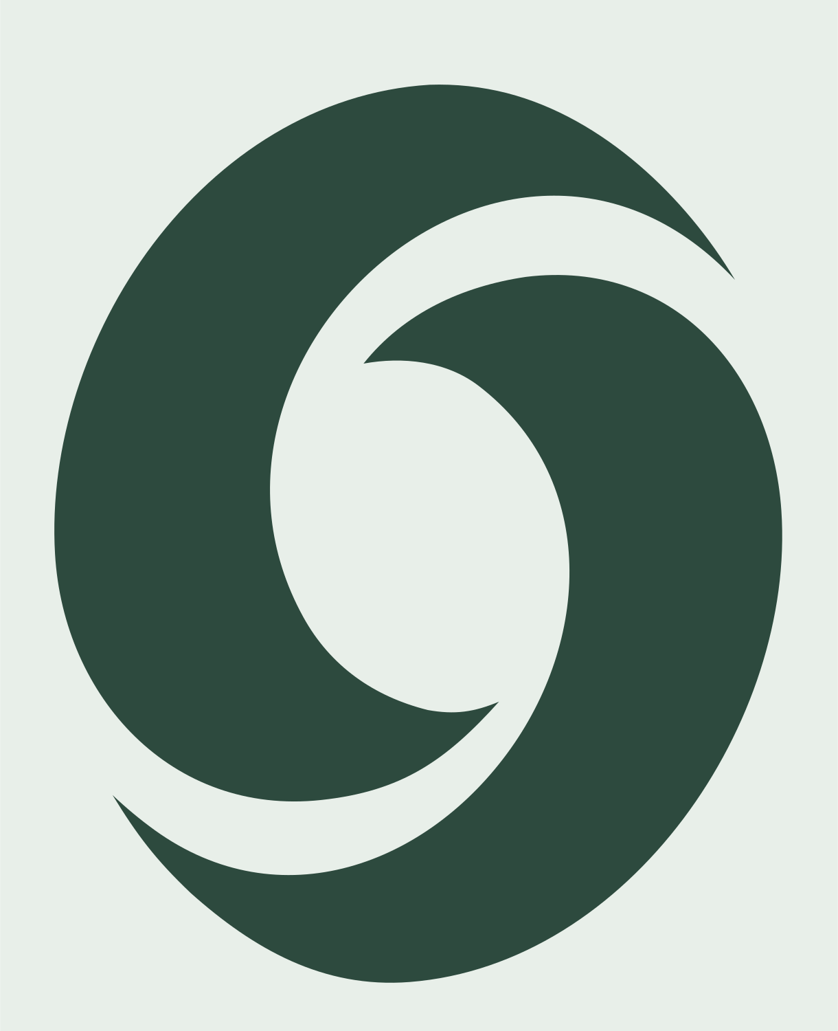 Spiral Feather Vortex Mark #e8efe9/#2d4a3e