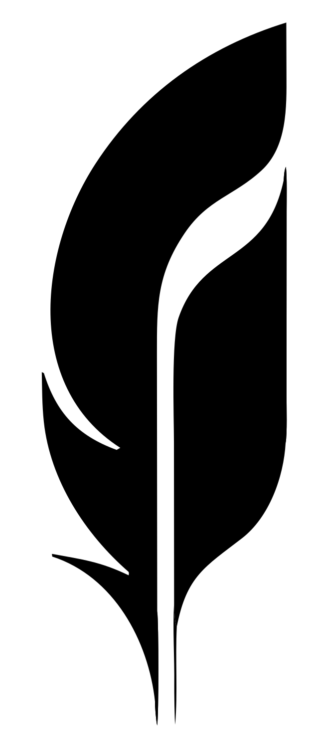 Negative Space Quill Writing Logo #ffffff/#000000