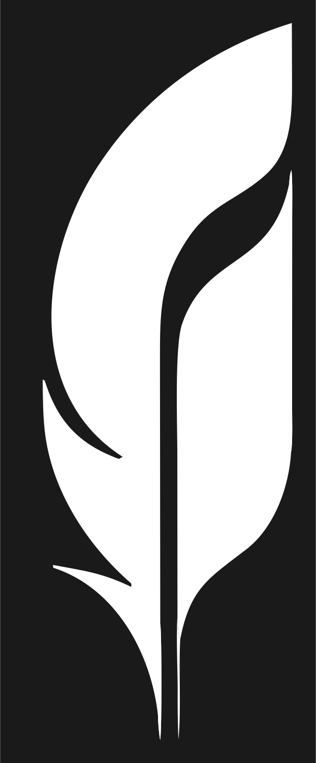 Negative Space Quill Writing Logo #1a1a1a/#ffffff