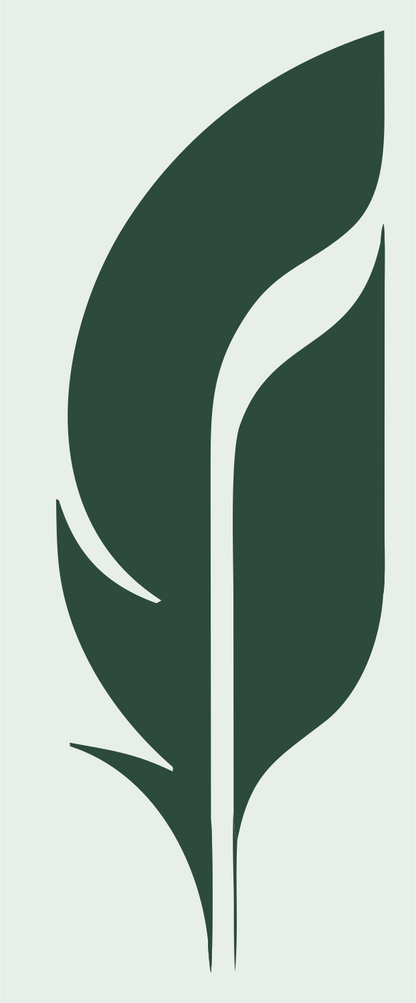 Negative Space Quill Writing Logo #e8efe9/#2d4a3e