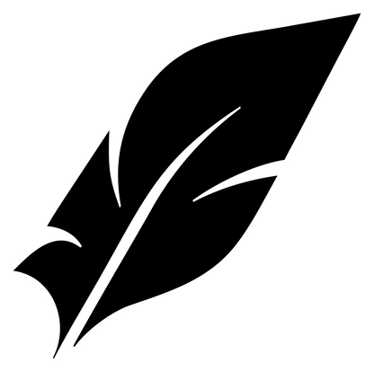 Quill Writing Feather Badge #ffffff/#000000