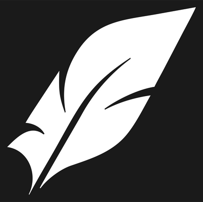 Quill Writing Feather Badge #1a1a1a/#ffffff
