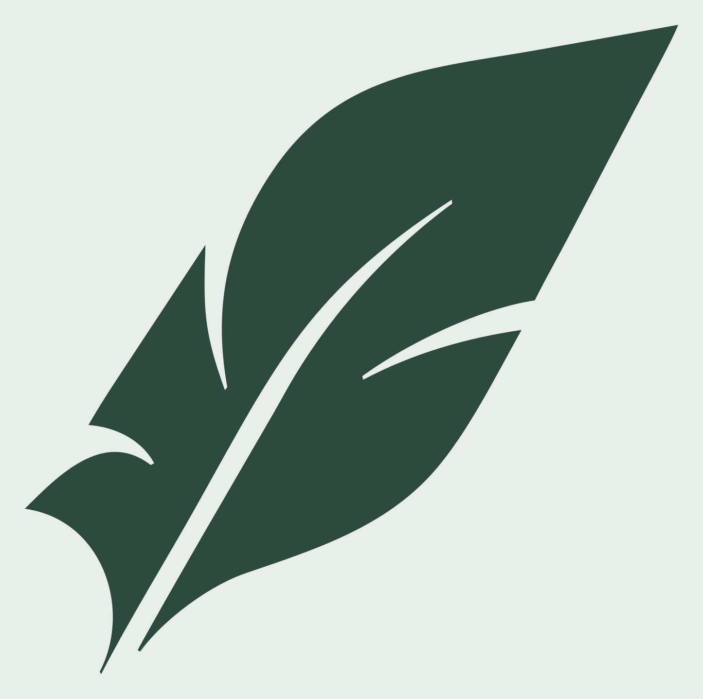 Quill Writing Feather Badge #e8efe9/#2d4a3e