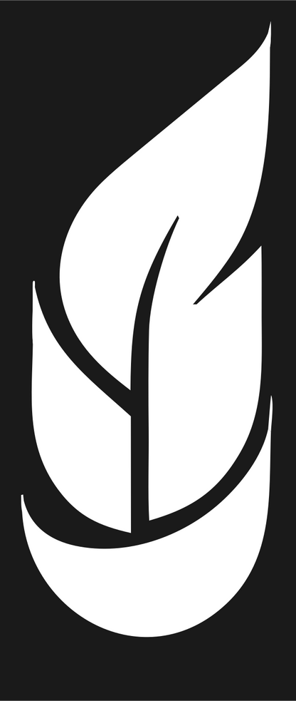Curved Feather Spine Logo #1a1a1a/#ffffff