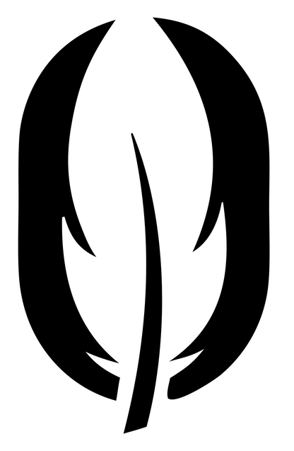 Negative Space Feather Oval Mark #ffffff/#000000