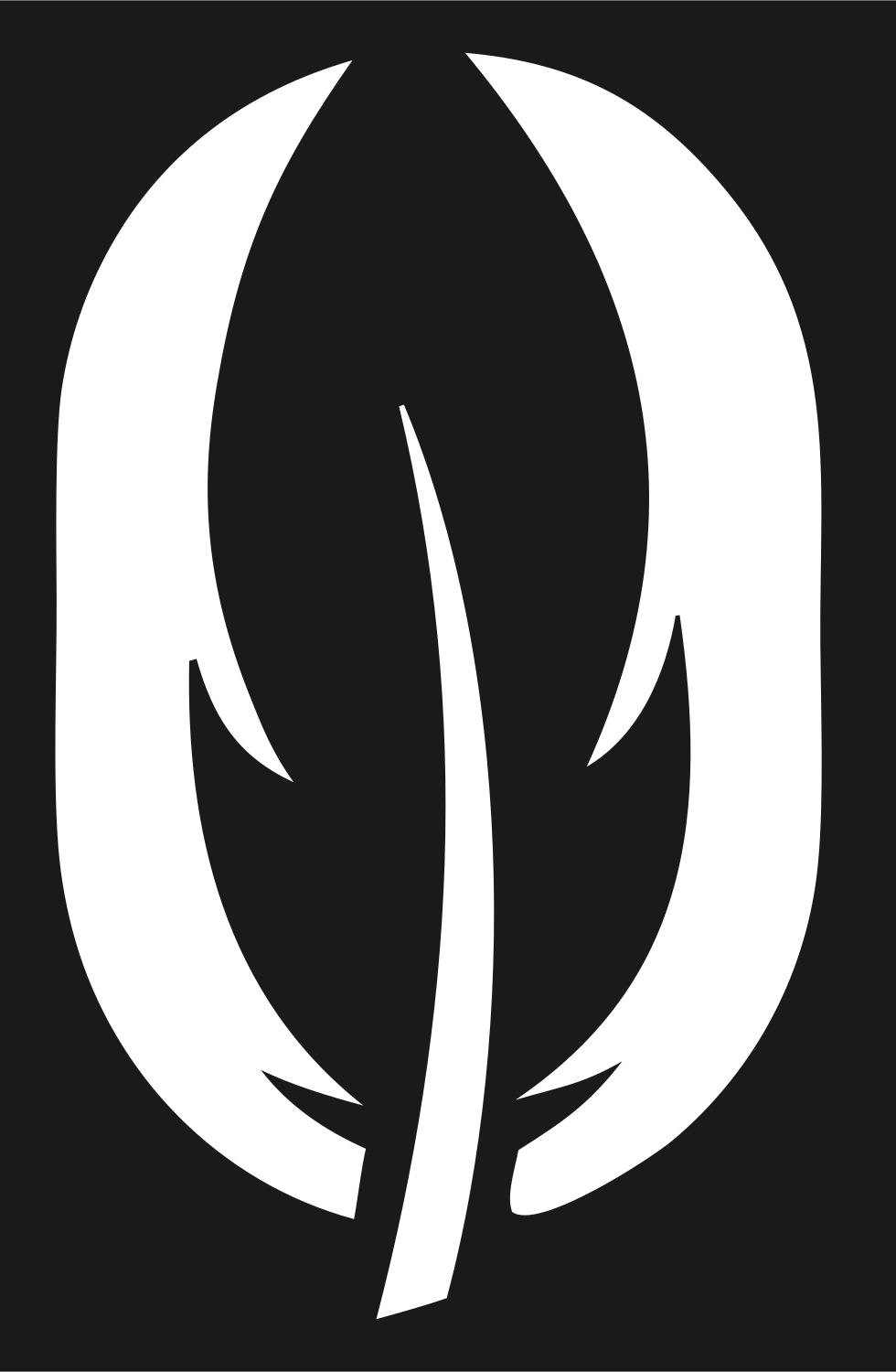 Negative Space Feather Oval Mark #1a1a1a/#ffffff