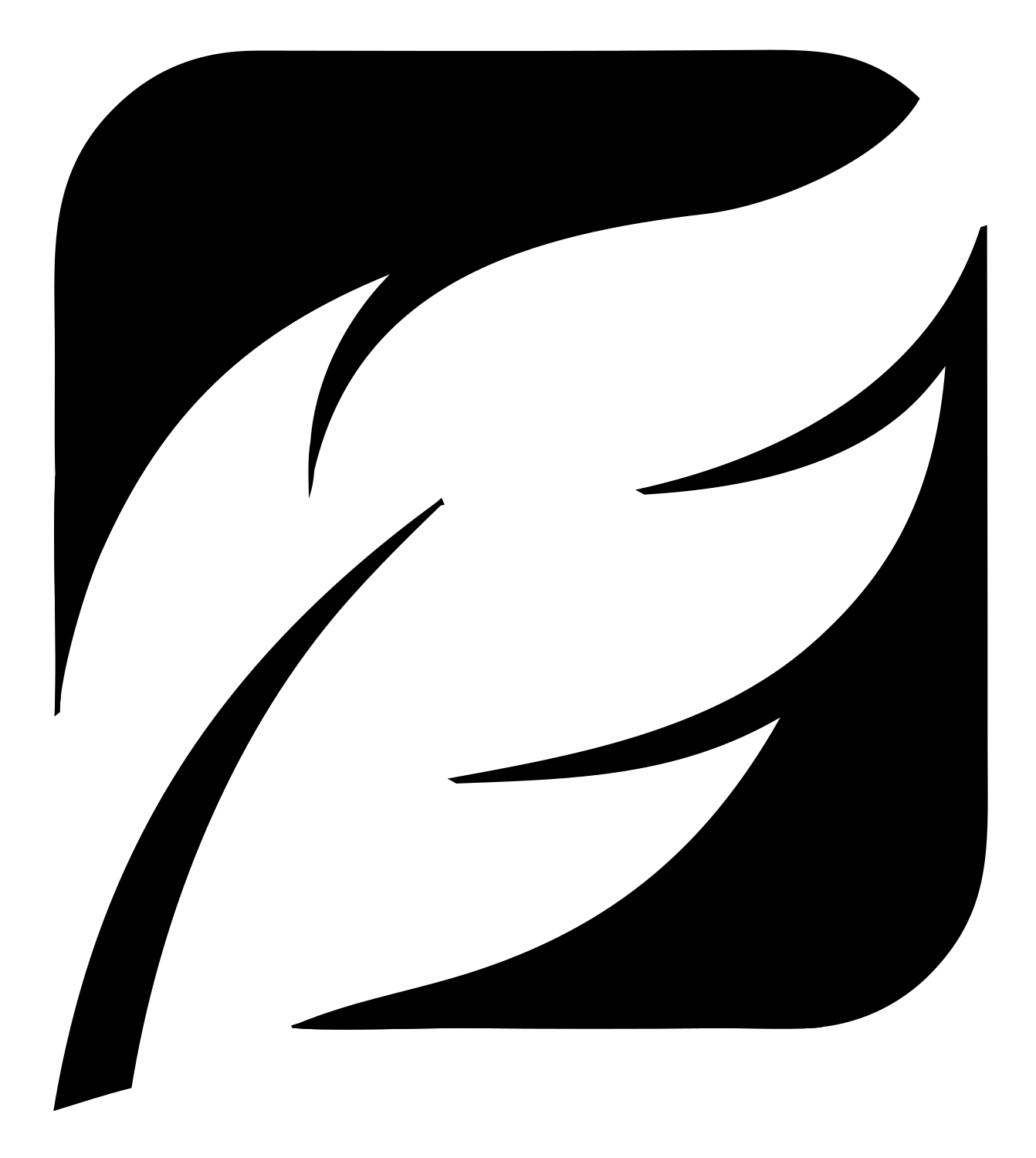 Negative Space Feather Square Badge #ffffff/#000000