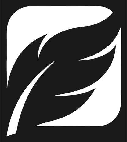 Negative Space Feather Square Badge #1a1a1a/#ffffff