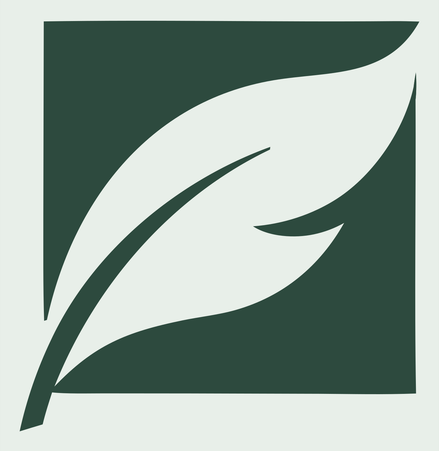 Negative Space Feather Block Icon #e8efe9/#2d4a3e