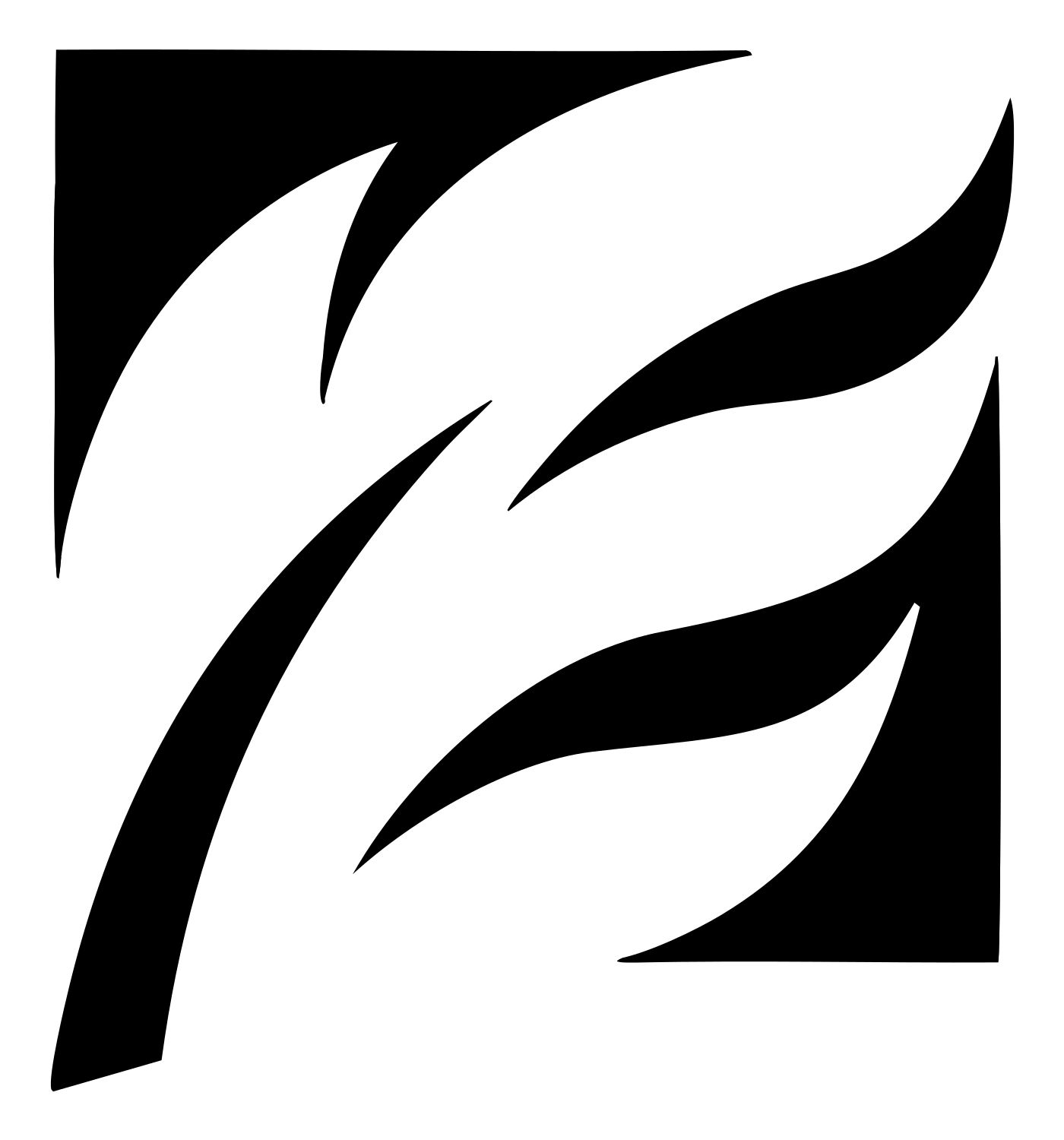 Negative Space Feather Slash Mark #ffffff/#000000