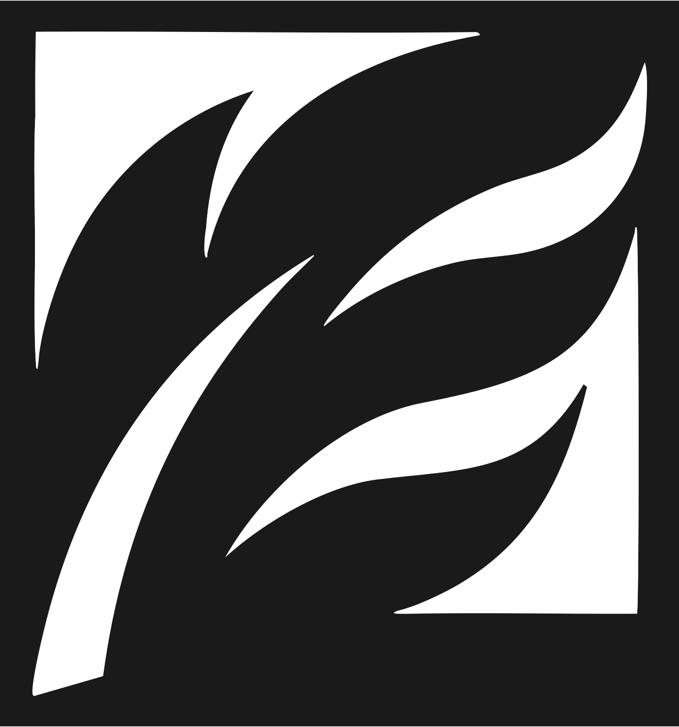 Negative Space Feather Slash Mark #1a1a1a/#ffffff